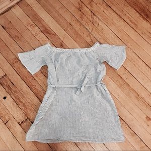 Off Shoulder Gingham Dress